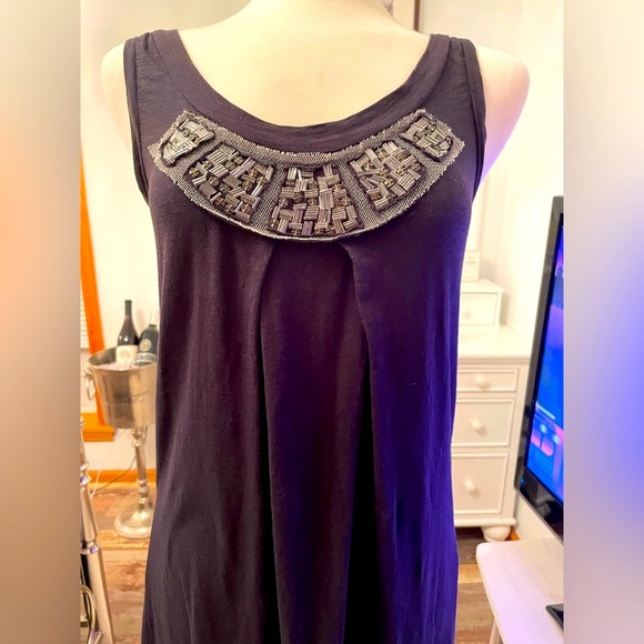 Rebecca Taylor beaded dress! Floaty, comfy w/ glamorous metal-beading details - Picture 2 of 11